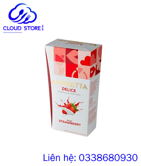Kẹo sữa dâu Mieszko Amoretta Delice Chocolate Candies with Strawberry Cream Filling 185g