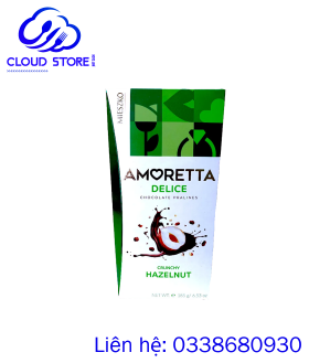 Kẹo sữa Socola đen Mieszko Amoretta Delice Crunchy Hazelnut 185gr