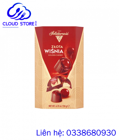 Kẹo socola nhân cherry rượu rum Solidarność - Złota Wiśnia