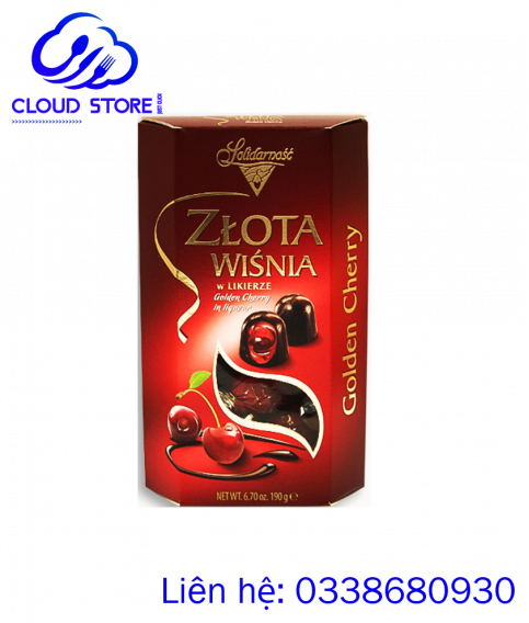 Kẹo socola nhân cherry rượu rum Solidarność - Złota Wiśnia Kẹo socola nhân cherry rượu rum Solidarność - Złota Wiśnia