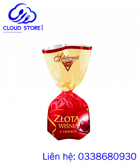 Kẹo socola nhân cherry rượu rum Solidarność - Złota Wiśnia Kẹo socola nhân cherry rượu rum Solidarność - Złota Wiśnia