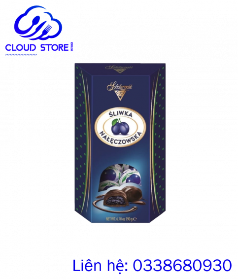 Kẹo socola nhân quả mận Solidarnosc Naleczowska Plum in Chocolate, 190g 