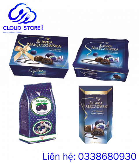 Kẹo socola nhân quả mận Solidarnosc Naleczowska Plum in Chocolate, 190g 