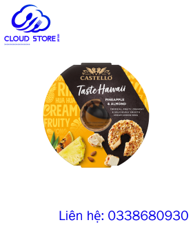 Phô mai kem Castello Taste Hawaii nhân dứa và hạnh nhân 