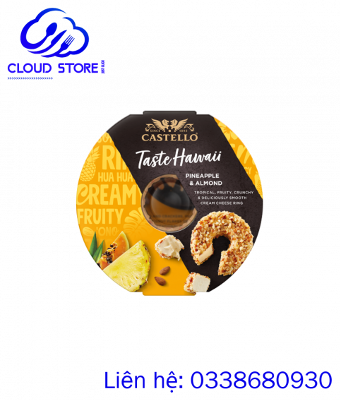 Phô mai kem Castello Taste Hawaii nhân dứa và hạnh nhân 