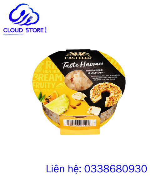 Phô mai kem Castello Taste Hawaii nhân dứa và hạnh nhân 