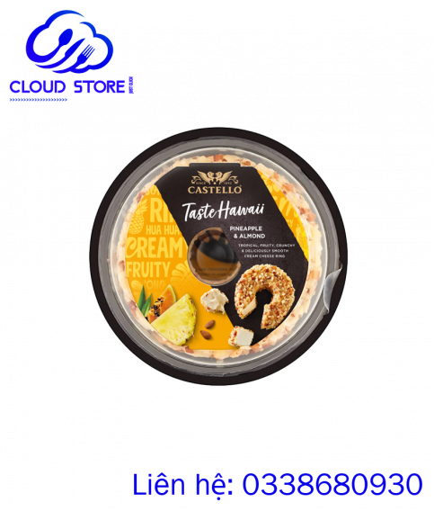 Phô mai kem Castello Taste Hawaii nhân dứa và hạnh nhân 